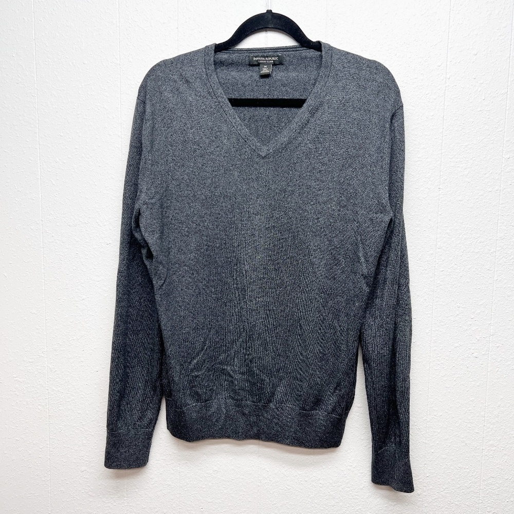 Banana Republic Mens Silk Cotton Cashmere Office Elegant Quiet Luxury Sweater M